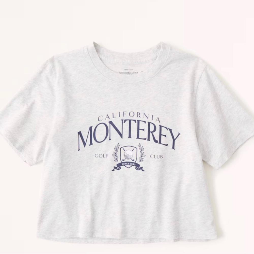 Abercrombie Country Club Graphic Tee Cropped. Size Small